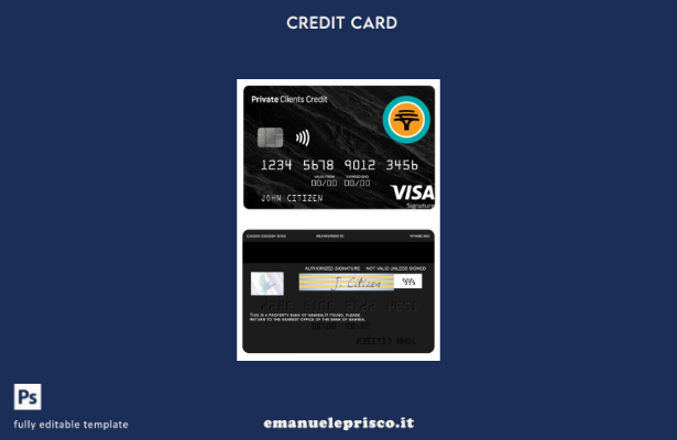 modello di firma del visto di credito per clienti privati ​​della Namibia First 